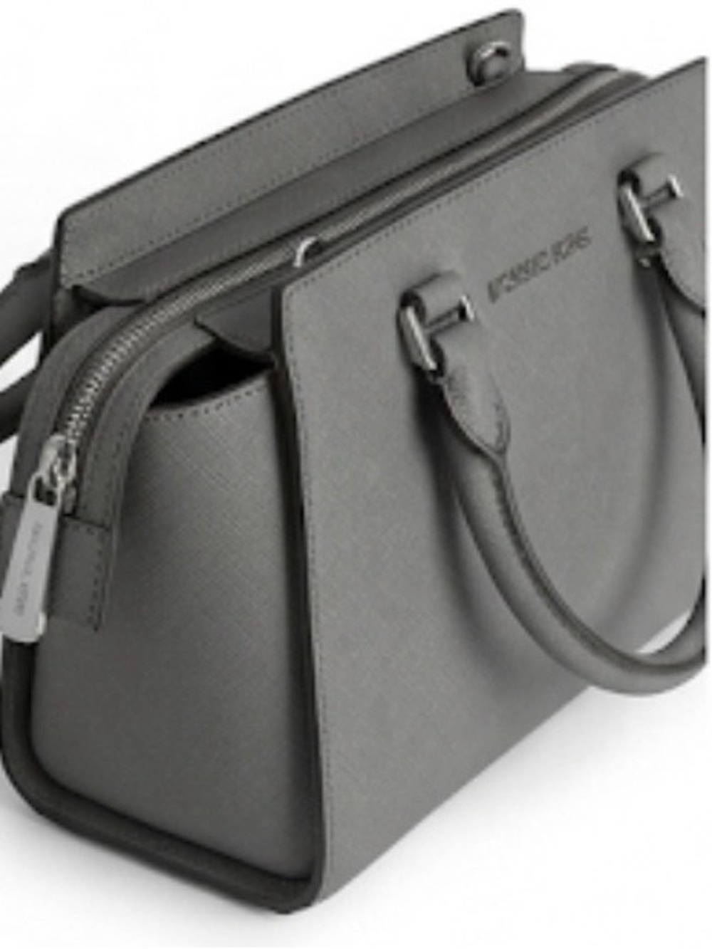 Michael Kors Selma Medium Saffiano Leather Satchel - Pearl Grey - Authentic